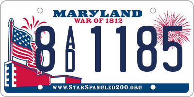 MD license plate 8AD1185