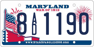 MD license plate 8AD1190