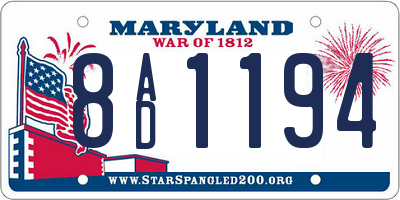 MD license plate 8AD1194