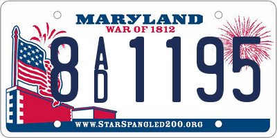 MD license plate 8AD1195