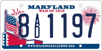 MD license plate 8AD1197