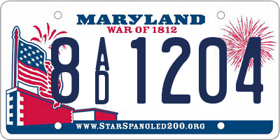 MD license plate 8AD1204