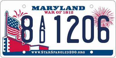 MD license plate 8AD1206