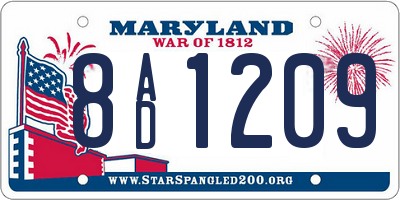 MD license plate 8AD1209