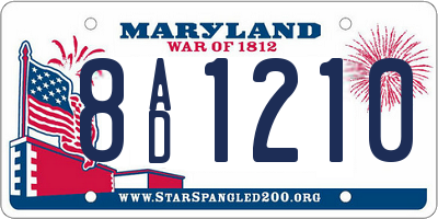 MD license plate 8AD1210