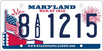 MD license plate 8AD1215