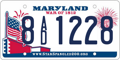 MD license plate 8AD1228