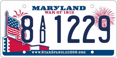 MD license plate 8AD1229