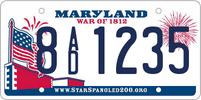 MD license plate 8AD1235