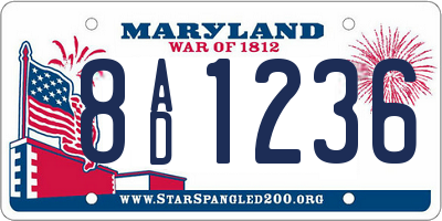 MD license plate 8AD1236