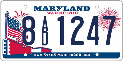 MD license plate 8AD1247