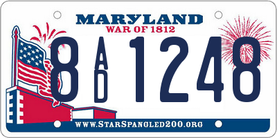 MD license plate 8AD1248