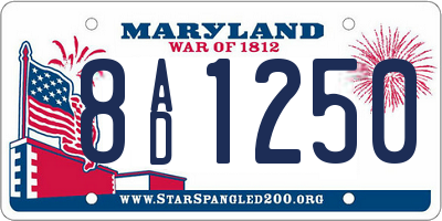 MD license plate 8AD1250