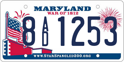 MD license plate 8AD1253