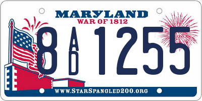 MD license plate 8AD1255