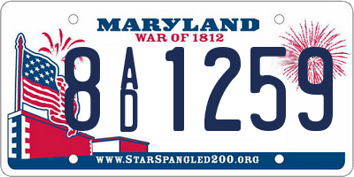 MD license plate 8AD1259