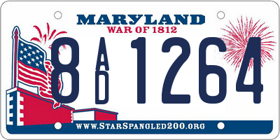 MD license plate 8AD1264