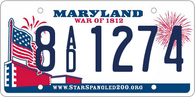 MD license plate 8AD1274