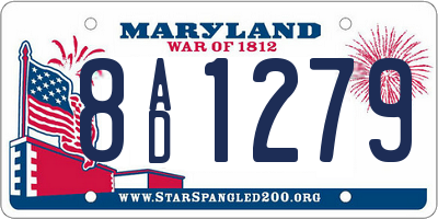 MD license plate 8AD1279
