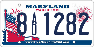MD license plate 8AD1282