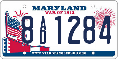 MD license plate 8AD1284