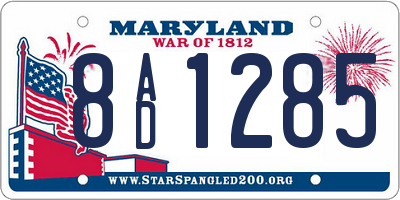 MD license plate 8AD1285