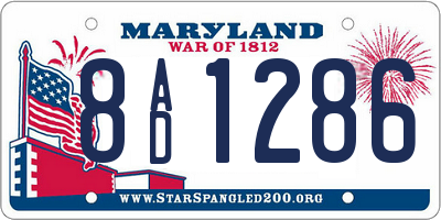 MD license plate 8AD1286