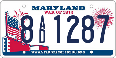 MD license plate 8AD1287