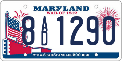 MD license plate 8AD1290