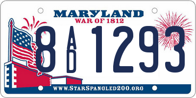 MD license plate 8AD1293