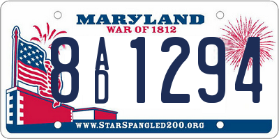 MD license plate 8AD1294