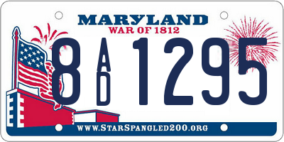 MD license plate 8AD1295