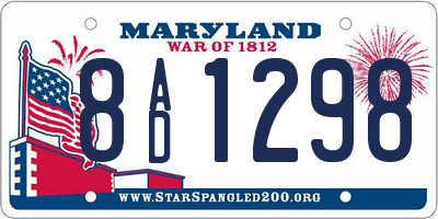 MD license plate 8AD1298