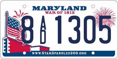 MD license plate 8AD1305