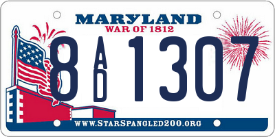 MD license plate 8AD1307