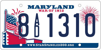 MD license plate 8AD1310