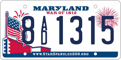 MD license plate 8AD1315