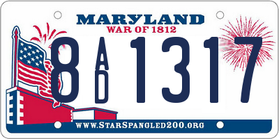 MD license plate 8AD1317
