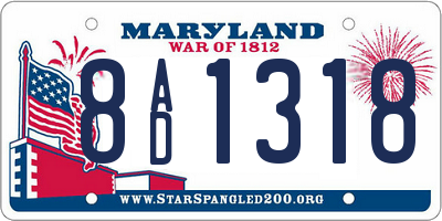 MD license plate 8AD1318