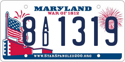 MD license plate 8AD1319