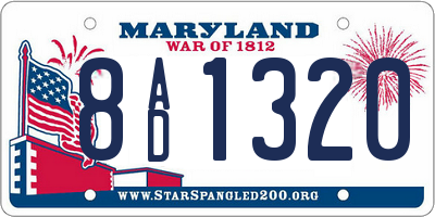 MD license plate 8AD1320
