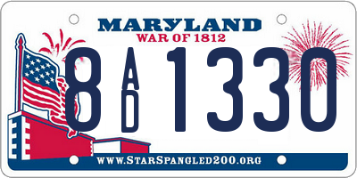 MD license plate 8AD1330