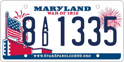 MD license plate 8AD1335