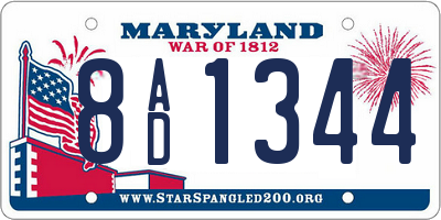 MD license plate 8AD1344
