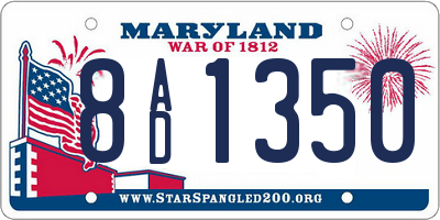 MD license plate 8AD1350