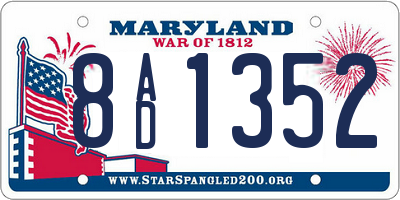 MD license plate 8AD1352