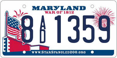MD license plate 8AD1359