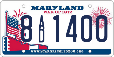 MD license plate 8AD1400