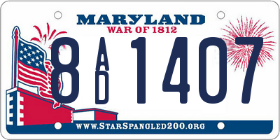 MD license plate 8AD1407
