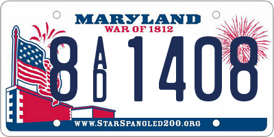 MD license plate 8AD1408